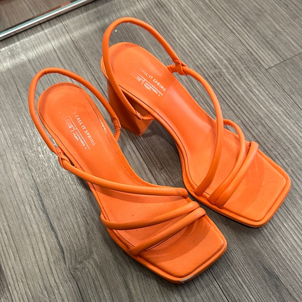 Call It Spring Women's Bright Orange Heels